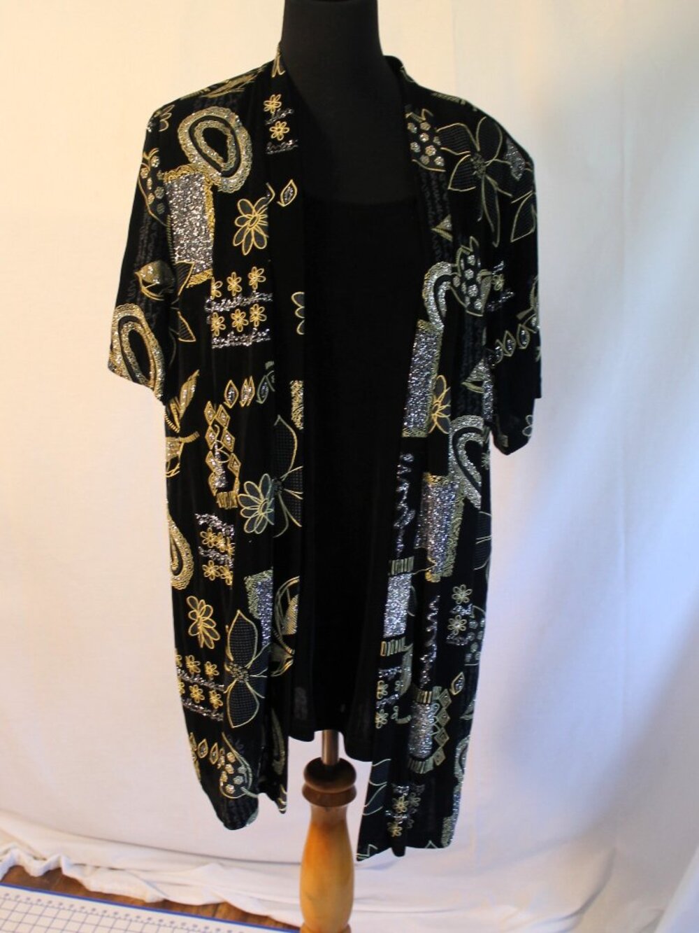 R&M Richards Woman Mock 2-Piece Top Tunic Glitter 16W